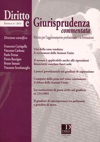 Laatste Kans Diritto e giurisprudenza commentata (2013). Vol. 6