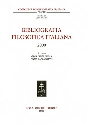Speciale Aanbieding Bibliografia filosofica italiana 2000