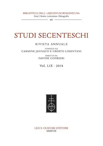 Express Levering Studi secenteschi (2018). Vol. 59