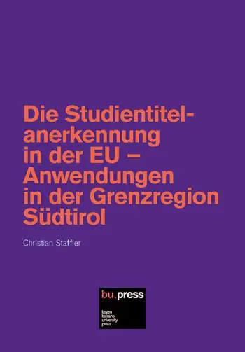 Shop Nu Die Studientitelanerkennung in der EU. Anwendungen in der Grenzregion Südtirol