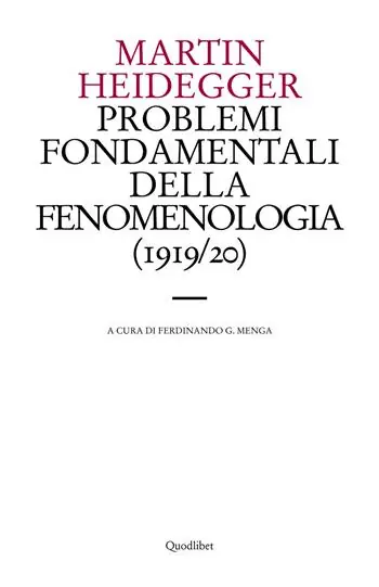 Populair Problemi fondamentali della fenomenologia (1919-20)