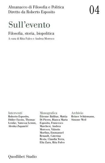 Almanacco di filosofia e politica. Vol. 4 Sull‘evento. Filosofia, storia, biopolitica Alleen Vandaag